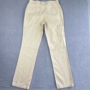 LL Bean Standard Fit Straight Leg Carpenter Khaki Canvas Pants Mens 32x34